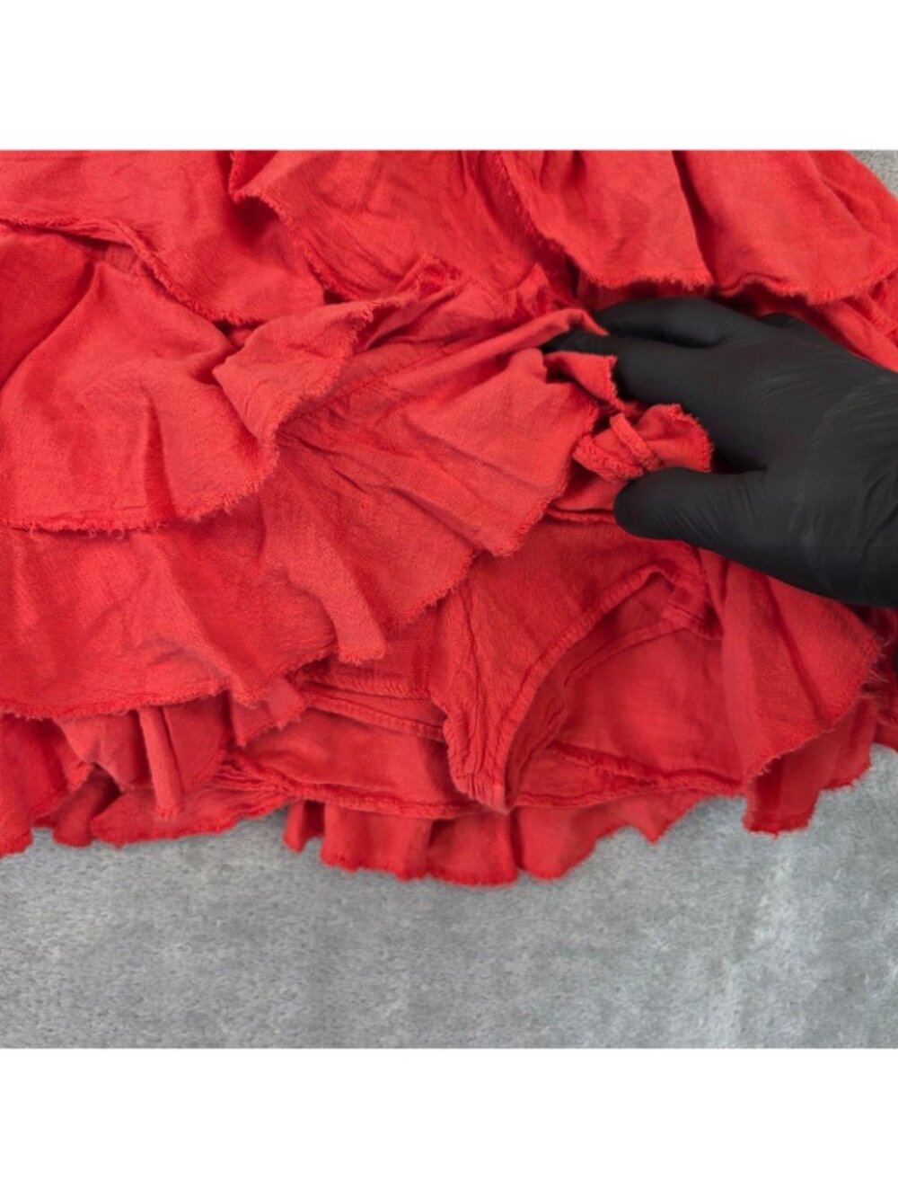 Blanco By Nature Skort Womens S Red Ruffle Tiered Mini Elastic Waist Cotton - Picture 7 of 7